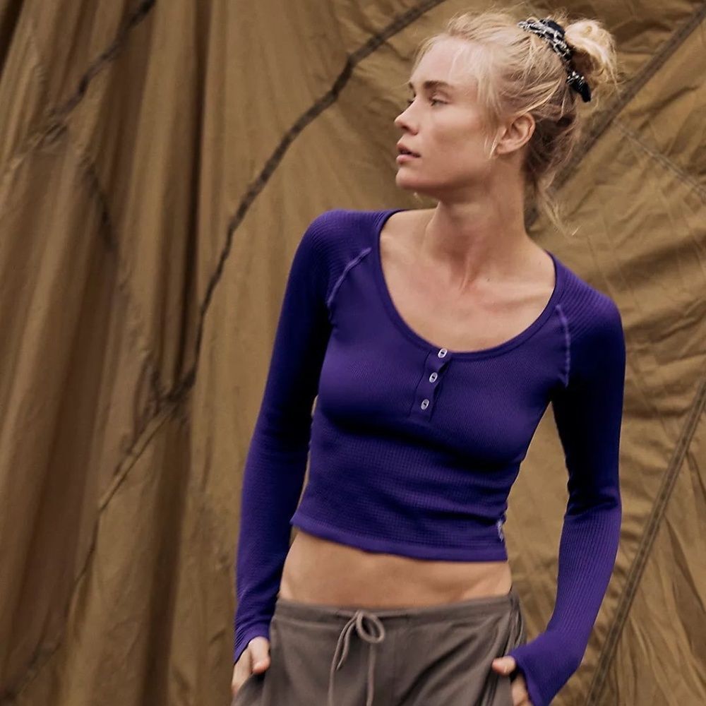 FP Movement by Free People Purple Long Sleeve Top
